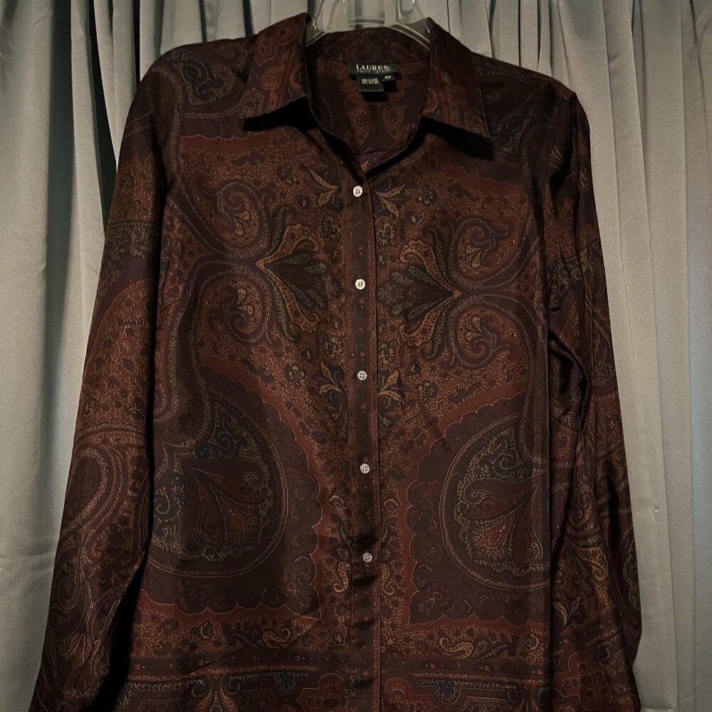 Ralph Lauren 100% Silk Blouse - Size 16W